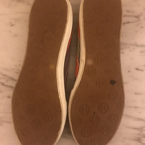 Tory Burch Reva Stripe Slip On Canvas Sneaker 10 - Picture 5 of 5